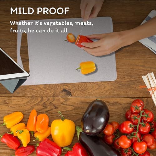 Cutting Board for Kitchen, Wheat Straw Fiber Cutting Board, Dish Washer Safe, w/Juice Grooves for Meat, Veggies,Easy Grip Handle, Non-slip Surface,Eco-friendly,Serveware Accessories(11.8‘x7.3‘) - Image 7