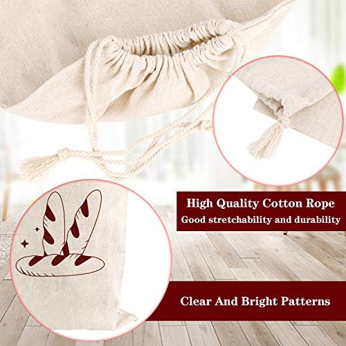 Augshy 4 Packs Linen Bread Bags for Homemade Bread - Image 3