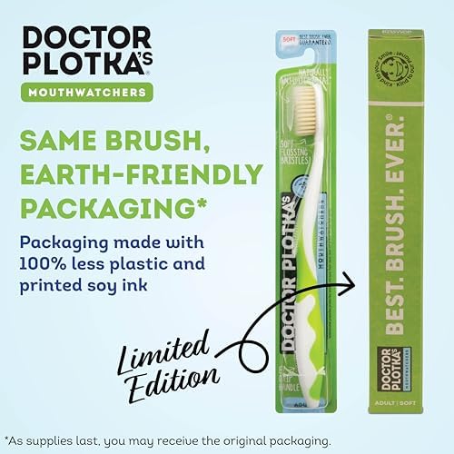 MOUTHWATCHERS Soft Flossing Manual Toothbrush, Adults, 4-Pack, Green - Image 5