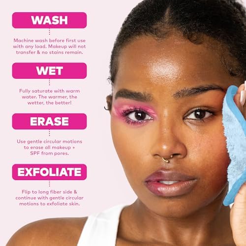 The Original MakeUp Eraser PRO, Effortlessly Remove All Makeup Using Only Water, Including Waterproof Mascara, Eyeliner, Foundation, Lipstick, Sunscreen,and More! Apricot, 1ct - Image 7