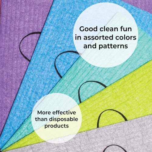 Skoy Cloth, 10-Pack Versatile Swedish Dishcloths for Kitchen and Household Use, Reusable Cleaning Cloths, Planet-Friendly, Dishwasher and Dryer-Safe, Children are The Future - Image 7