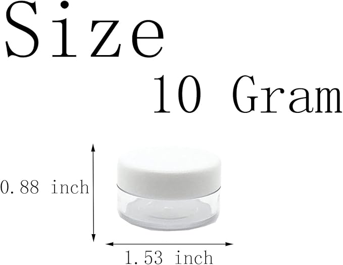 30 Pcs Sample Containers, 10 Gram Mini Sample Jars for Cosmetic, Eye shadow, White Lid