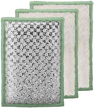 OGGI Bambou Odor-Free Scrubbing Sponges - Natural Scrub Sponges for Dishes, 91% Bamboo-Derived Rayon Cellulose Fiber, Reusable, Absorbent, Durable Scrubbers, Non-Scratch, Washable - 3 pcs, 7x4 by Unknown