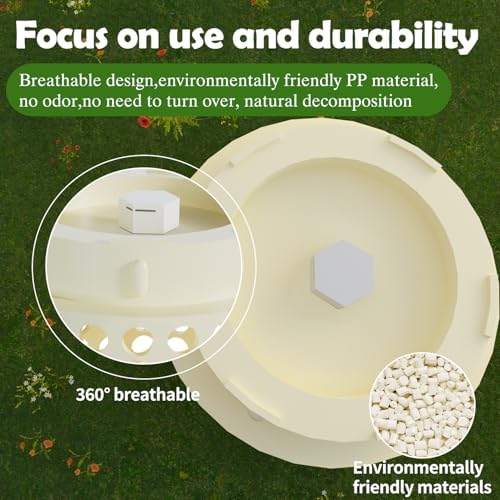 Underground Worm Farm, Garden Mini vermicomposting bin for use in Outdoor Gardening from Kitchen Food Waste, with Holes and lid, White (11.81x4.3x4.3IN) - Image 4