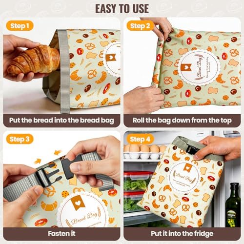 Zunmial 2 Pack Bread Bags for Homemade Bread, 17"×13" Reusable Bread Bag - Image 6