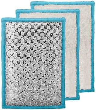 OGGI Bambou Odor-Free Scrubbing Sponges - Natural Scrub Sponges for Dishes, 91% Bamboo-Derived Rayon Cellulose Fiber, Reusable, Absorbent, Durable Scrubbers, Non-Scratch, Washable - 3 pcs, 7x4 by Unknown
