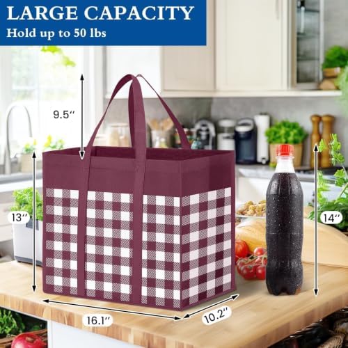 Reusable Grocery Shopping Bags 10 Pack Large Foldable Tote Bags Bulk - Image 4