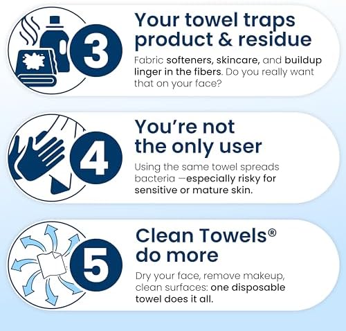 Clean Skin Club Clean Towels XL®, Travel Pack 100% USDA Biobased Disposable Face Towel, Eczema Association Accepted,Dry Wipes, TSA-Approved Travel Essential, 3 Packs, 30 ct Total - Image 6