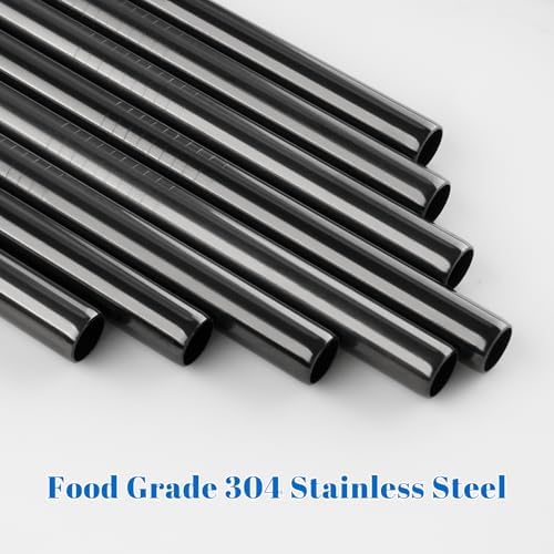 Tomorotec 8PCS Stainless Steel Straws Fit for 40oz Stanley Tumblers, Black - Image 6