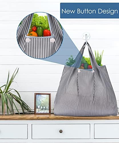KINGMAS Reusable Grocery Bags, Eco-Friendly Folding Tote Shopping Bag fits in Pocket, Washable Waterproof Nylon Pouch Bags - Image 5