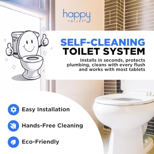 Happy Toilet Cleaner Automatic Toilet Bowl Cleaner Toilet Tablet Holder 1PK - Image 3