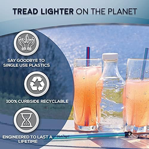 Reusable Drinking Straws - Ergonomic Shape Made in the USA - Tumblers & Cups 12-32 oz - Fit for Hot and Cold Beverages, Water, Coffee, Tea - Portable Travel Case - (2 Medium 2 Large) - Image 7