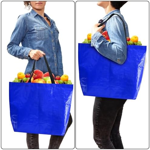 12 Pieces Reusable Grocery Bags, XL Heavy Duty Plastic Shopping Bag - Image 2