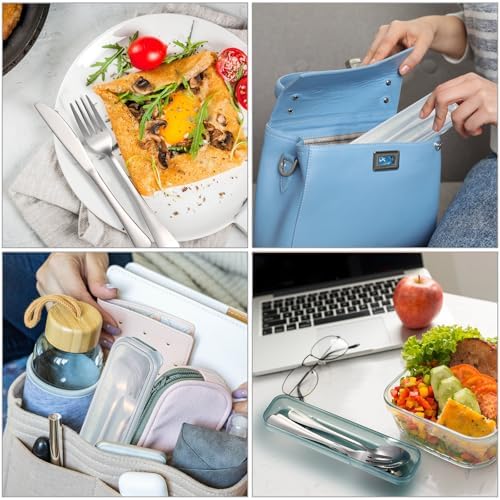 Yinkin 1 Pack Travel Silverware Set with Case for Lunch,Purple - Image 7