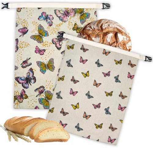 2 Pack Beeswax Bread Bags for Homemade Bread with Zipper, Large 13x17'' Reusable Beeswax Sourdough Bread Storage Bag, Keep Loaves Fresh Longer, Freezer Safe & Airtight, Natural, Zero Waste by BYTTME
