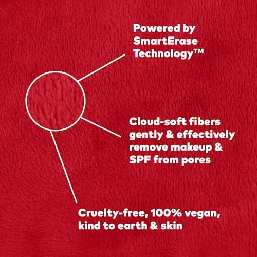 The Original MakeUp Eraser PRO, Effortlessly Remove All Makeup Using Only Water, Including Waterproof Mascara, Eyeliner, Foundation, Lipstick, Sunscreen,and More! Love Red, 1ct. - Image 4