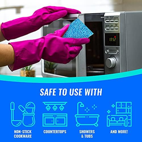 SCRUBIT Multi-Use Scrub Sponge – Non-Scratch Kitchen Sponges for Dishes, Pots & Pans - Heavy Duty & Odor-Free Rippled Scrubbing Pad, Designed for Tough Cleaning Jobs, 6 Count - Image 6
