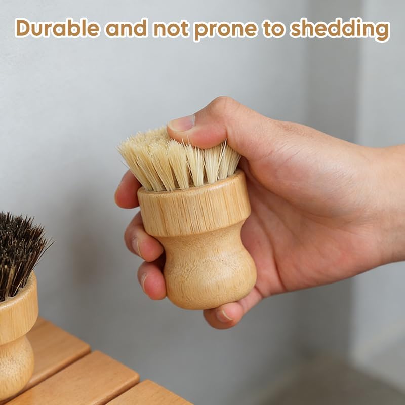 2-Pack Natural Dish Brushes with Bamboo Handle, 1 Sisal & 1 Palm Fiber - Eco-Friendly Kitchen Scrubber Set for Pots, Pans & Non-Stick Cookware, Dual-Use for Tough and Delicate Cleaning - Image 6