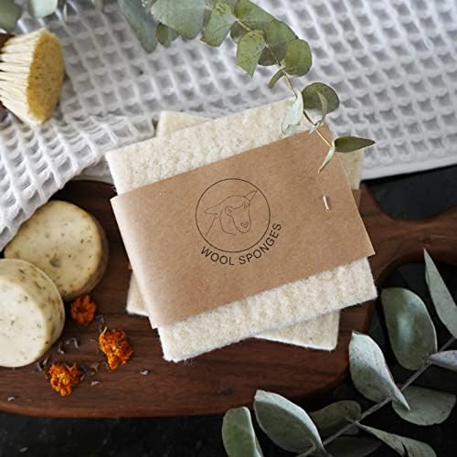 100% Wool Sponge 2 pk - Eco-Friendly & Compostable - Perfect for Kitchen Dishes - Image 4