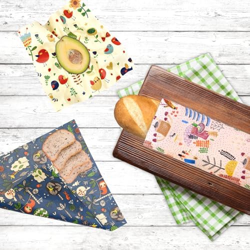 Reusable Beeswax Wrap - 9 Pack Beeswax Wraps for Food, Eco-Friendly Beeswax Food Wraps, Bread Sandwich Food Wrap - Organic, Sustainable, Zero Waste, Plastic-Free Food Storage, 1XL, 3M, 5S - Image 6