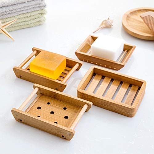 Kaxich 2 Pack Bamboo Wooden Soap Dish Shower Soap Storage Holder Saver Soap Tray Plate for Bathroom Shower Vanities Kitchen Sink - Image 4