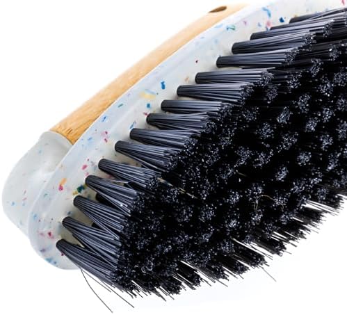 Beille 1pc Scrub Brush with Bamboo Handle and Heavy Duty Bristles Household Essentials - Image 3