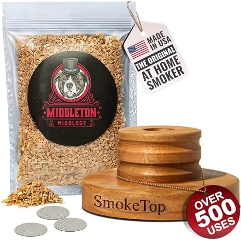 SmokeTop® Cocktail Smoker Kit for Food & Drinks with Sample of Wood Chips by MiddletonMixology