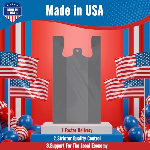 Fuxury 6000 (6K) Count Plastic T-shirt Bags Plain Grey 11.5" x 6.5" x 21", Grocery, Trash, Take Out, To Go, Restaurants, Retail Shopping Bags in Bulk for Small Business - Image 6