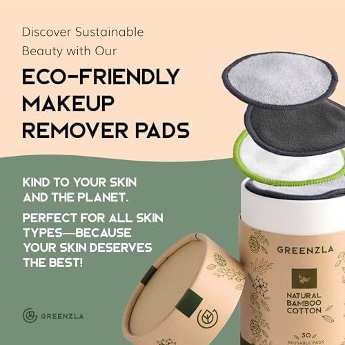 GREENZLA Reusable Makeup Remover Pads | 30 Pack | Bamboo Cotton Rounds - Image 7