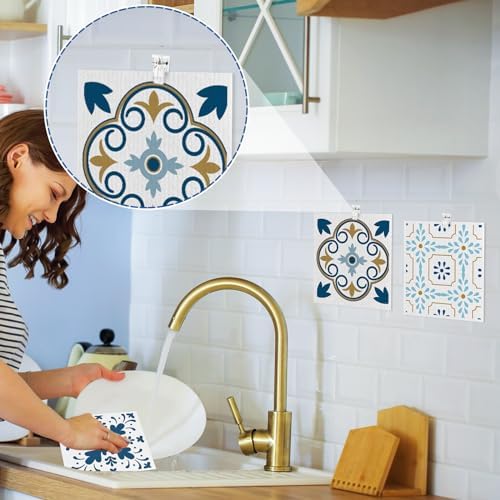 6 Pack Swedish Dishcloths for Kitchen,Swedish Rags Dish Towels with Clips - Image 5
