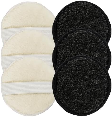 S&T INC. Face Scrubber Pad, 6 Pack, 3.3" Diameter, Taupe and Black by STINC