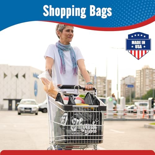 Fuxury 20000 (20K) Count - Plastic Thank You T-shirt Bags Black for Small Business (11.5" x 6.5" x 21"), Grocery, Take Out, To Go, Retail Shopping Bags in Bulk - Image 6