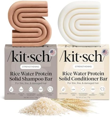 Kitsch Rice Water Solid Shampoo and Conditioner Set for Hair Growth – 2 pcs by Kitsch