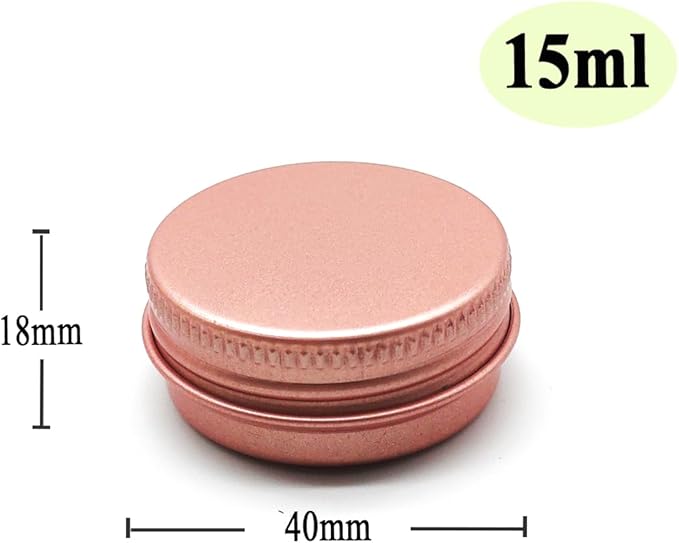 15pack 15g Travel Size Aluminum Tins, 15ml Metal Tin Cans 1/2 oz Container Small Cans with Screw Lid for Makeup Sample, Nails, Lip Gloss Balm, Salve, Slime, Spices, Candy, Paint, Candle, Tea