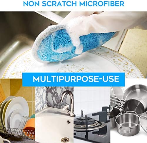 Dual Sided All-Purpose Sponges Kitchen,Dish Sponge for Washing Dishes Cleaning Kitchen,Non Scratch,Rough Scrubbers for Non-Stick Cookware, Soft Microfiber Scrub for Dishes(12 Pack) - Image 6