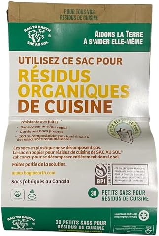 Bag to Earth - Kitchen Food Waste Bag - Compostable Bag - Leak Resistant -%100 Paper Cellulose Liner - Small - 30 Bags - Image 2