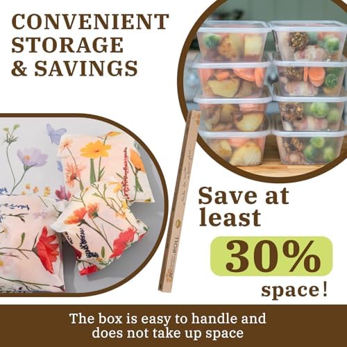 3 Rolls 13 x 40 Inches Reusable Beeswax Wraps for Food - Image 3