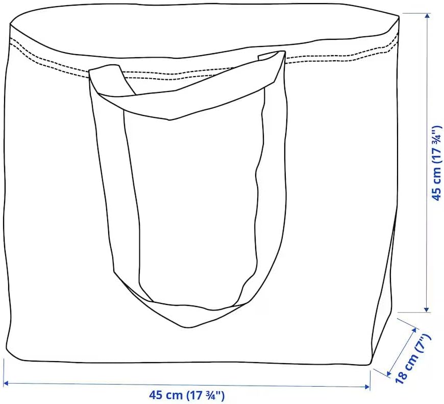 IKEA 603.017.07 FRAKTA Medium Shopping Bags (Set of 6), Blue, 55 lb Max. Load, 10 Gallon Volume, Easy to Keep Clean, Takes Up Little Space to Store as It Folds Flat - Image 4