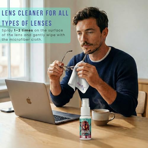 Glasses Cleaner Spray Kit – 3 x 1 OZ (30ml) Lens Cleaner Spray + 3 Premium Microfiber Cloths 7 x 7 in (18 x 18 cm) + Precision Screwdriver | Eyeglass Cleaner for Glasses, Screens & Camera Lens - Image 2