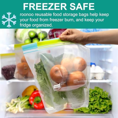12 Pack Reusable Gallon Freezer Bags Dishwasher Safe BPA Free - Image 4