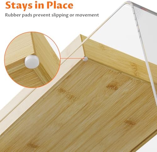 Bamboo Drawer Organizer with 9 Adjustable Compartments, Desk Storage Tray - Image 4