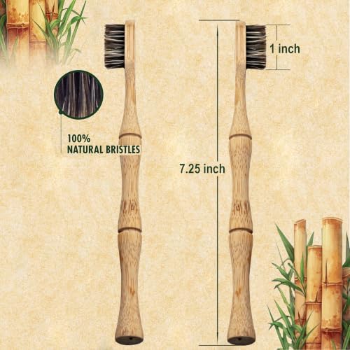 Bamboo Toothbrushes, Natural Horsehair Bristles, 2-Pack - Image 6