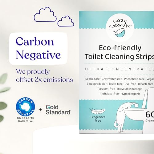 Lazy Coconuts Toilet Bowl Cleaner Strips, 60 Cleans, Plastic-Free, Lemon - Image 4