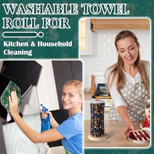 Redbaker 30 Pcs 18 Pcs Reusable Paper Towel for Kitchen,Wild Animal - Image 6