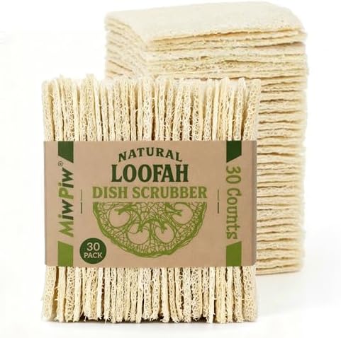 Natural Loofah Dish Sponge Multipurpose 100% Biodegradable by MiwPiw