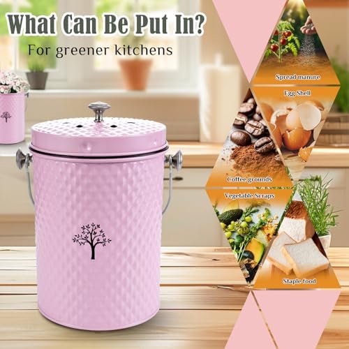 AOSION Countertop Compost Bin, Odor-Free Food Waste Container with 50 Bags - Image 4