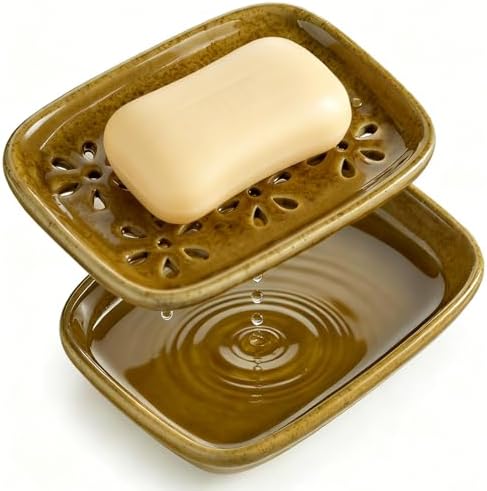 Miamolo 2 Layer Soap Dishes for Shower with Drainage, Keep Soap Bars Dry by Miamolo