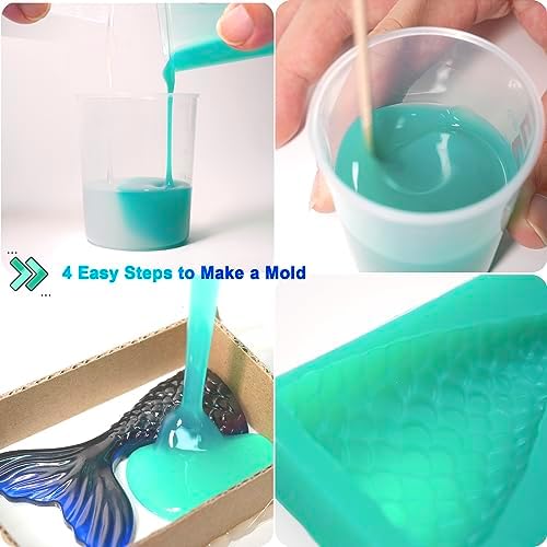 BBDINO Super Elastic Silicone Mold Making Kit 8A Jade Green Trial 600g - Image 5