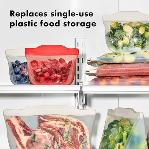OXO Good Grips Silicone Reusable Bag - Stand-Up Snack (12 oz), Watermelon - Image 5