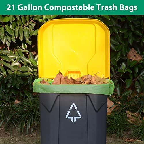 GreFusion Compostable Trash Bags 21 gallon,20 Count,Extra Thick 1.28 Mills,Fits13-25 gallon trash can, Extra Strong and thick,Compostable Lawn & Leaf Yard Waste bags,ASTM D6400,Bpi Certified - Image 3